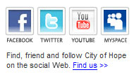 Follow City of Hope on social media